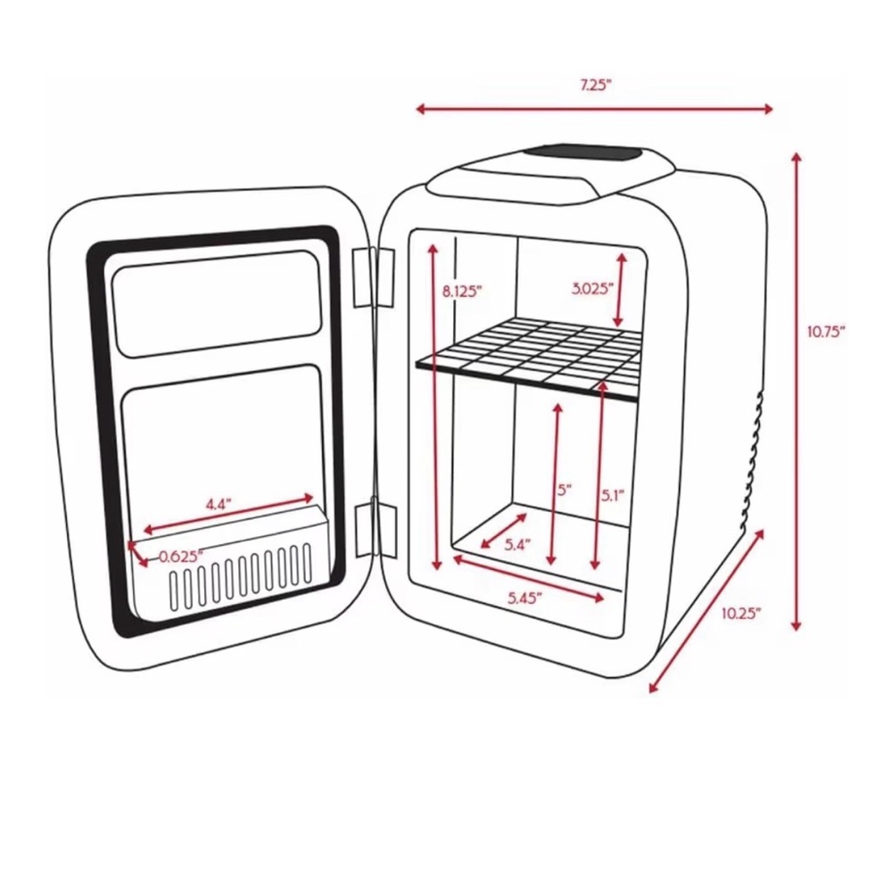 Cooluli White Mini Fridge for Car, Office, Dorm, Desk, Like New - Picture 2 of 11